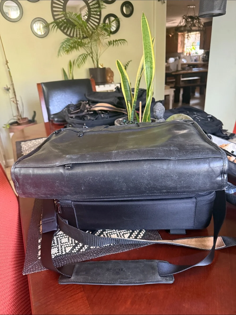 Tumi Alpha Leather Laptop Briefcase, pre-loved
